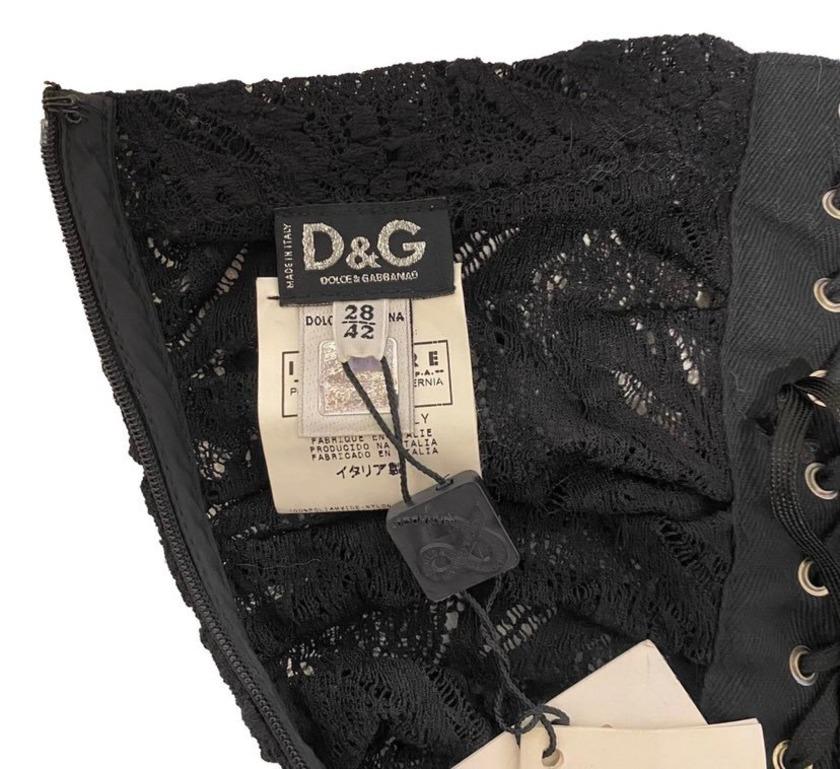 Women's D&G S/S 2007 black lace sexy lace up mini dress (New with tags)