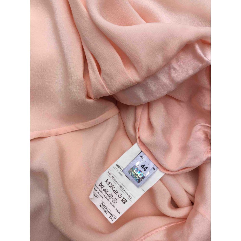Brown D&G Silk Mid-Length Dress in Pink 