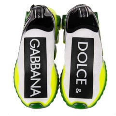D&G-Sneaker SORRENTO with Logo Stripes White Neon Yellow Black EUR 35