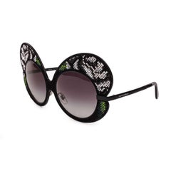 D&G Special Edition Butterfly Sunglasses DG2163 with Flower Embroidery Black