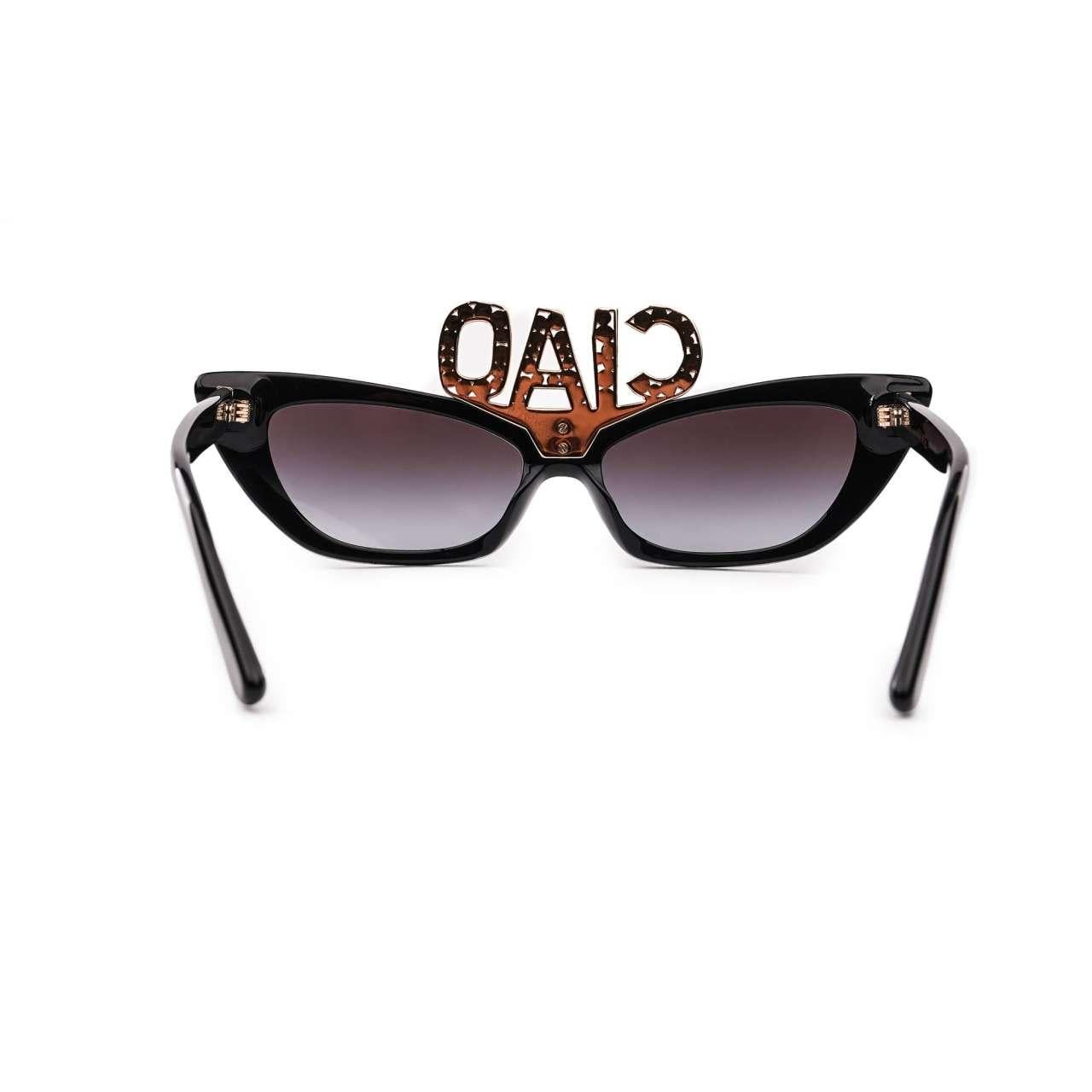 D&G Special Edition CIAO DG Cat Eye Sunglasses DG4334B with Crystals Black In Excellent Condition For Sale In Erkrath, DE