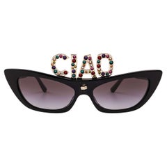 D&G Special Edition CIAO DG Cat Eye Sunglasses DG4334B with Crystals Black