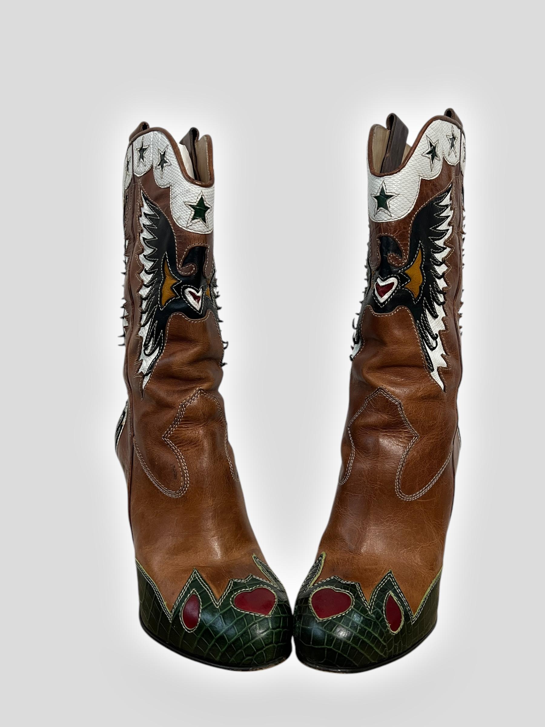 D&G Spring 2004 Heeled Cowboy Boots In Good Condition In CAPELLE AAN DEN IJSSEL, ZH