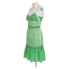 D&G Spring/Summer 2011 Green Floral Silk Chiffon Dress IT 42