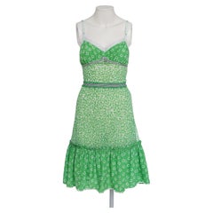 D&G Spring/Summer 2011 Green Floral Silk Chiffon Dress IT 42