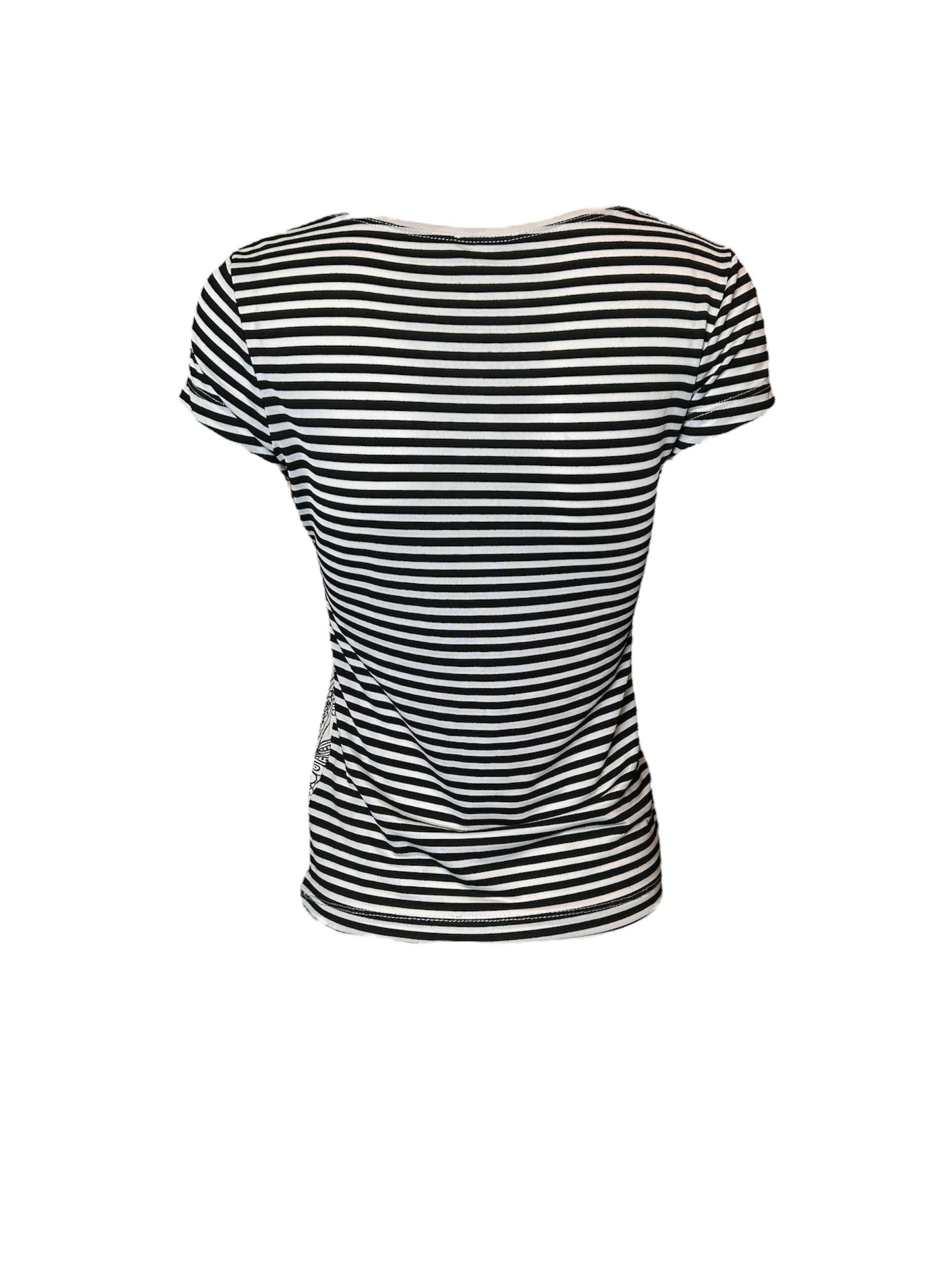 D&G Gestreiftes Strass-Erdbeer-T-Shirt, Anfang 2000er im Zustand „Neu“ im Angebot in Los Angeles, CA