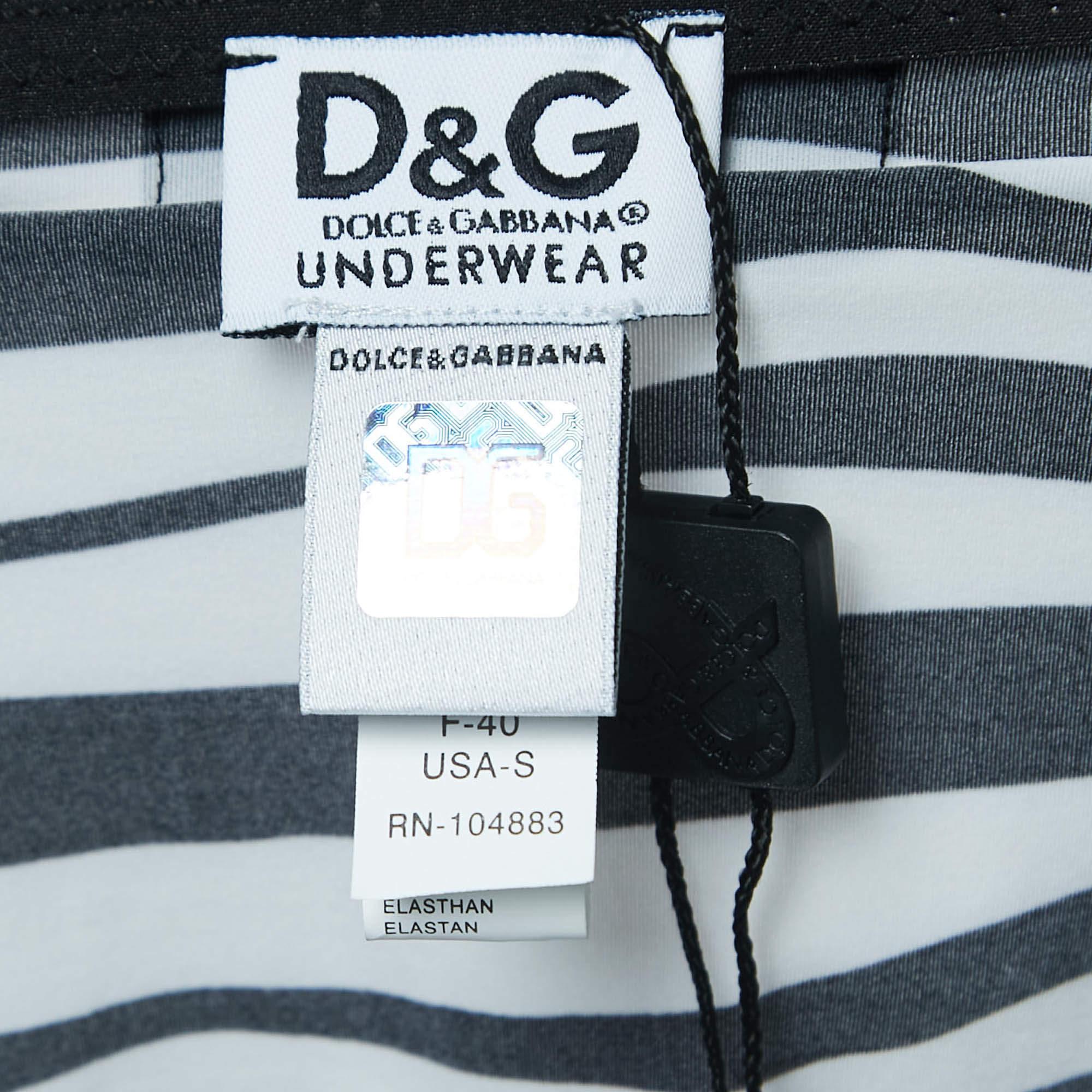 D&G Underwear Black Zebra Print Stretch Knit Bustier Corset Top M 2