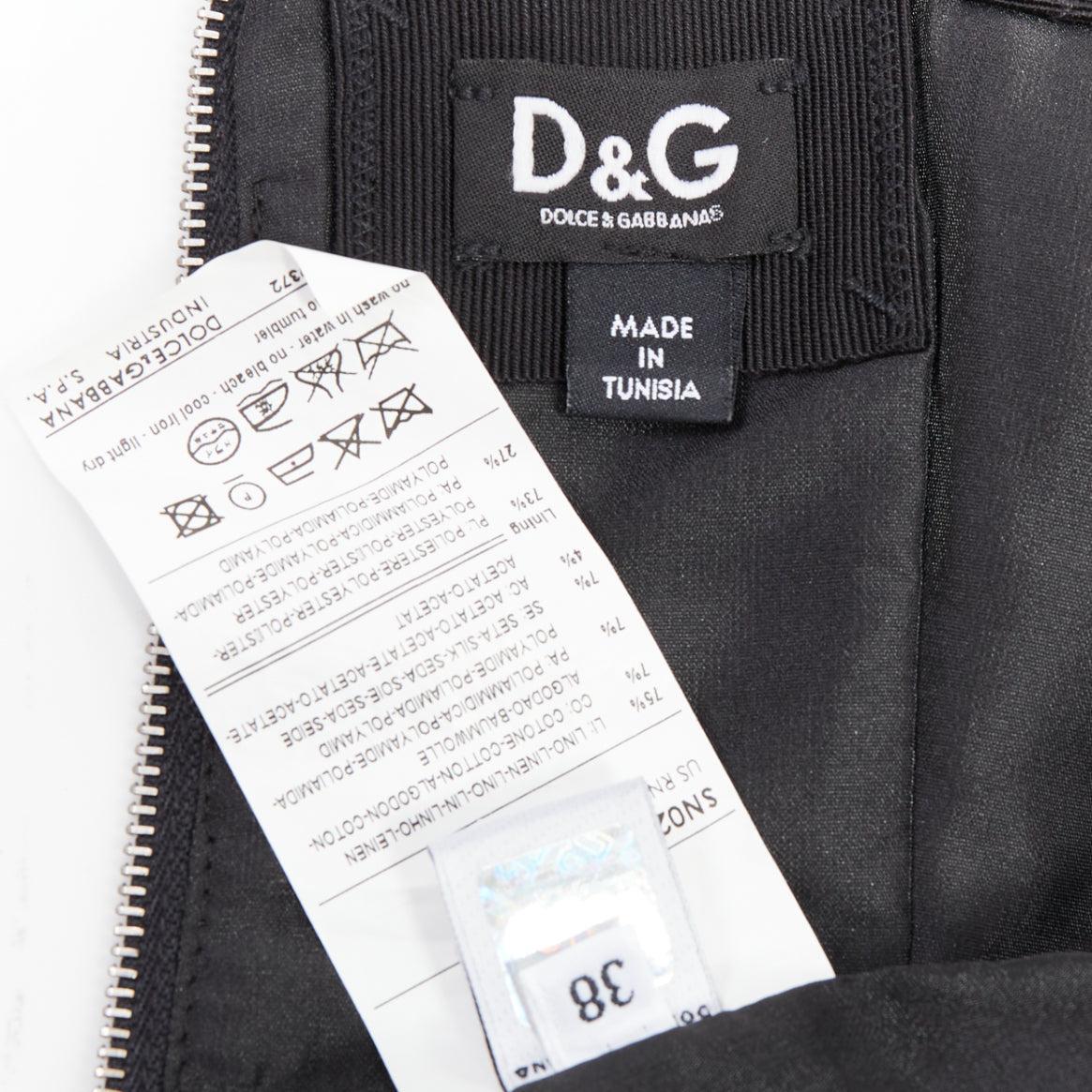 D&G Vintage beige Leinen Burlap Leinwand schwarzem Satin getrimmt Korsett Top IT38 XS im Angebot 3