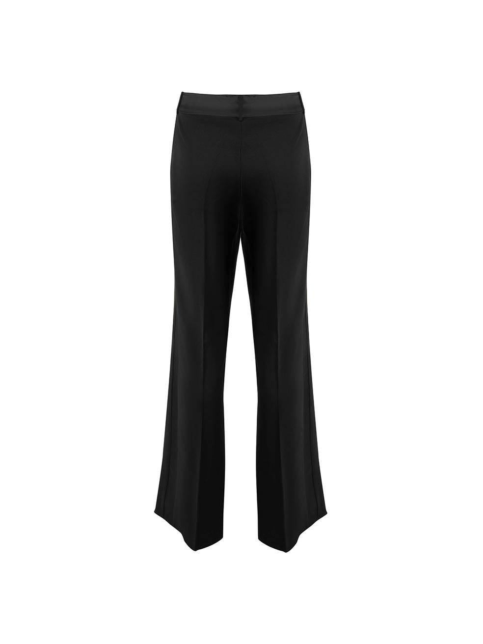 D&G Vintage Black Wool Contrast Waist Straight Leg Trousers Size XL In Good Condition In London, GB