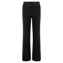 D&G Vintage Black Wool Contrast Waist Straight Leg Trousers Size XL