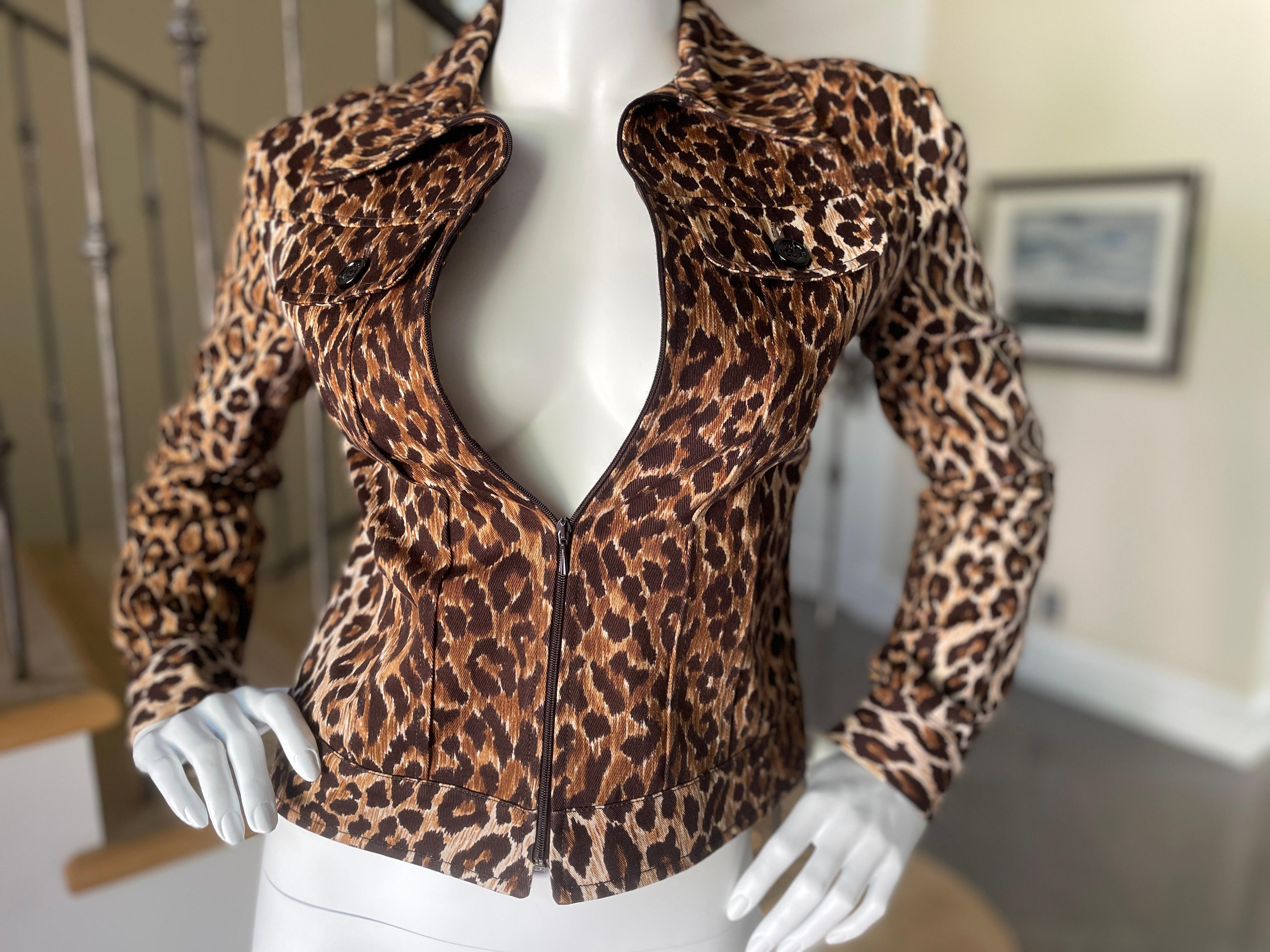 leopard print cropped jacket