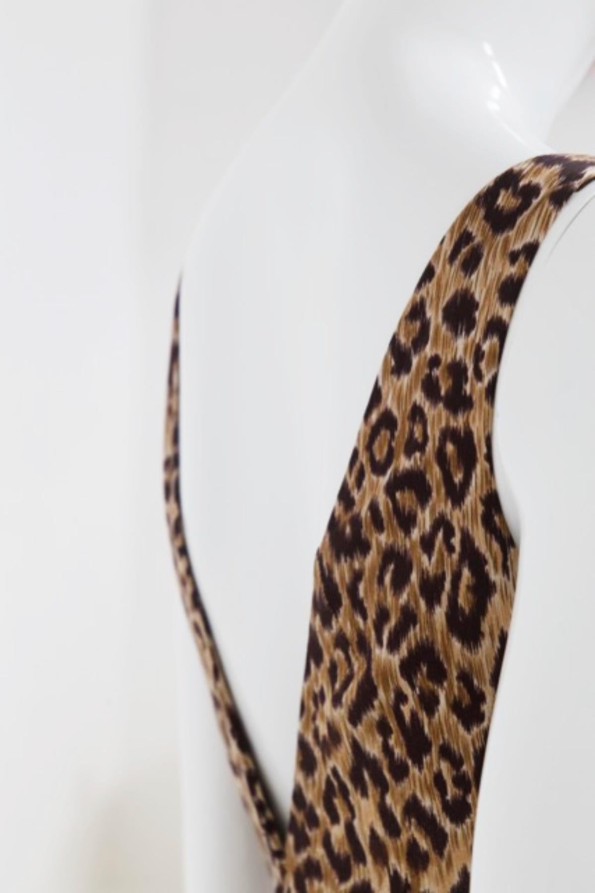 D&G Vintage Leopard Mini Dress In Good Condition For Sale In Milano, IT