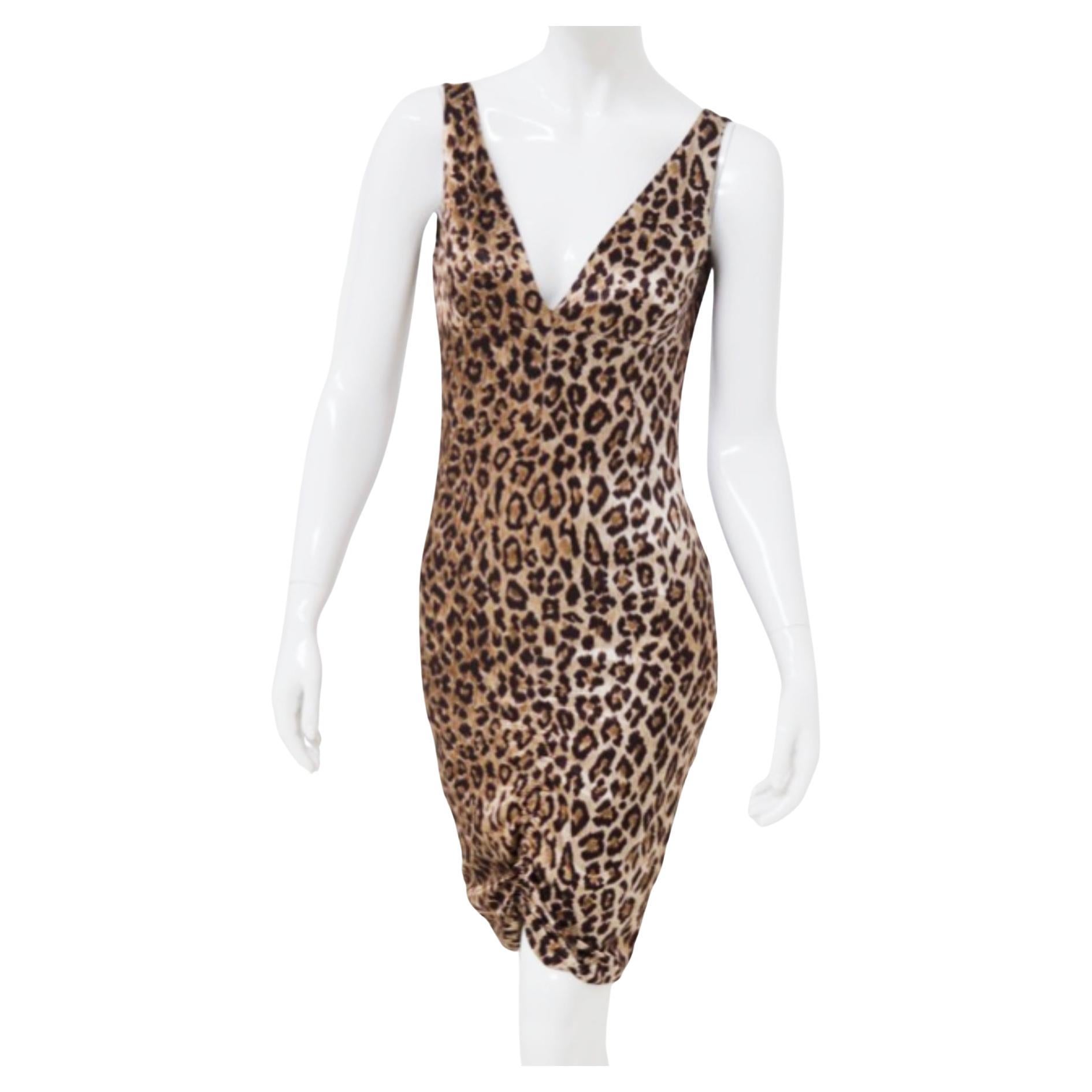 D&G Vintage Leopard Mini Dress For Sale at 1stDibs