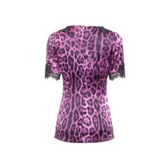 D&G Vintage Pink & Purple Leopard Print Corset Top & Matching Scarf Set - 2000s