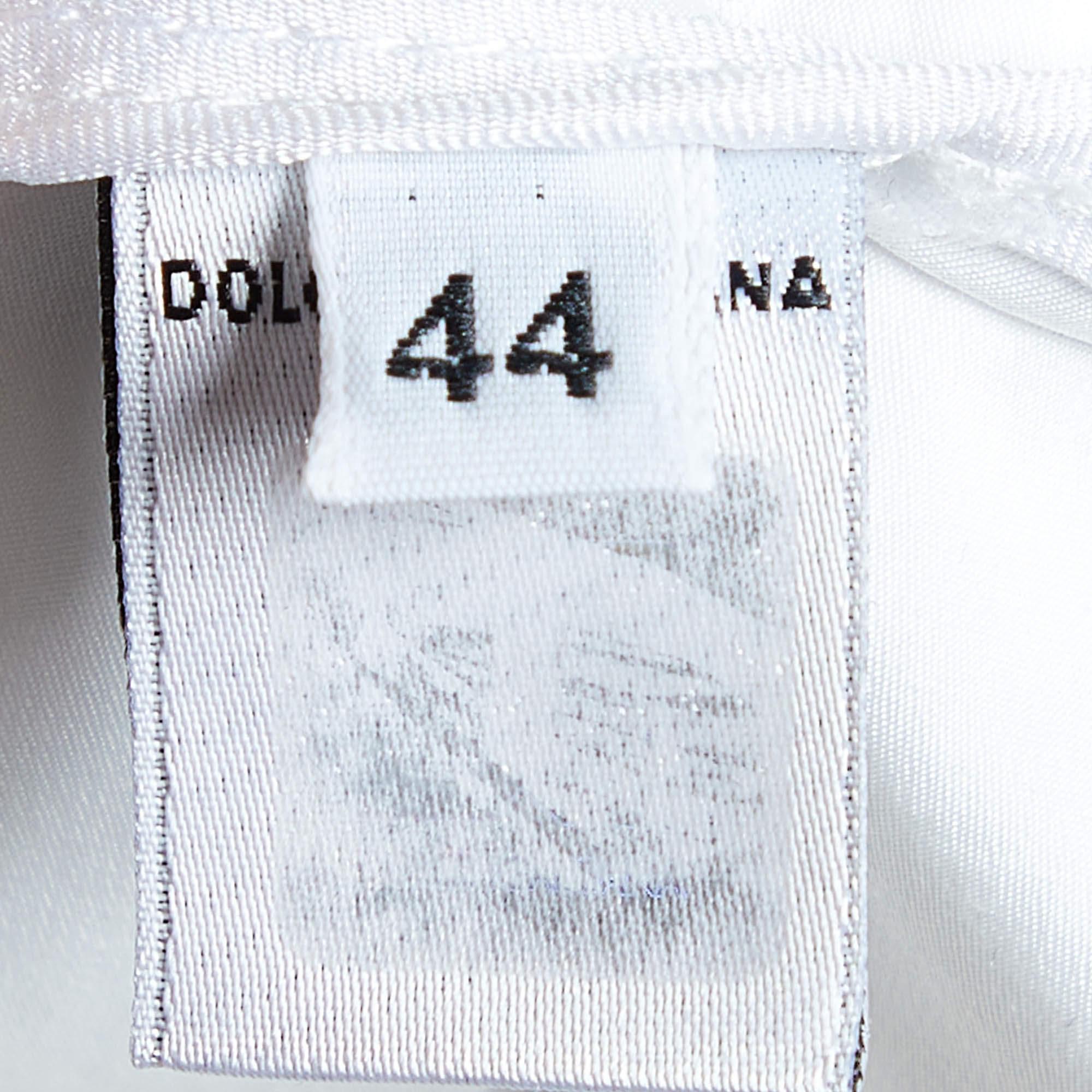 Women's D&G White Cotton Pleated Mini Skirt M For Sale