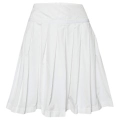 D.G. Minigonna a pieghe in cotone bianco M.