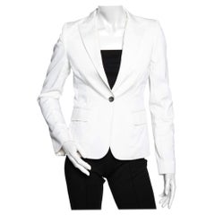 D&G White Cotton Twill Single Breasted Blazer M