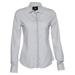 D.G. White & Grey Camicia a maniche lunghe in cotone a righe S.