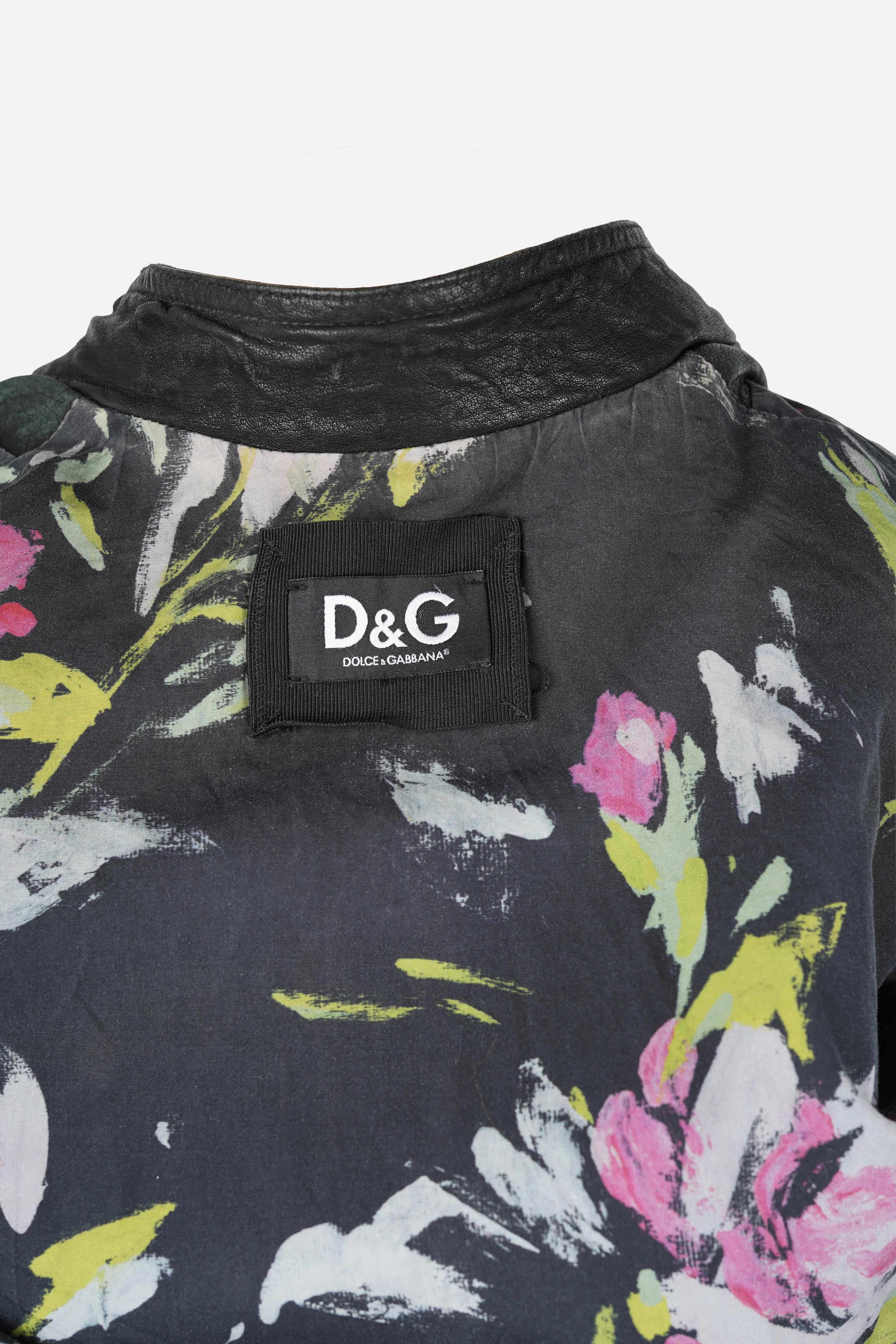 D&G Y2K Schwarze Leder-Motorradjacke, IT 40 (Passt S) im Angebot 4