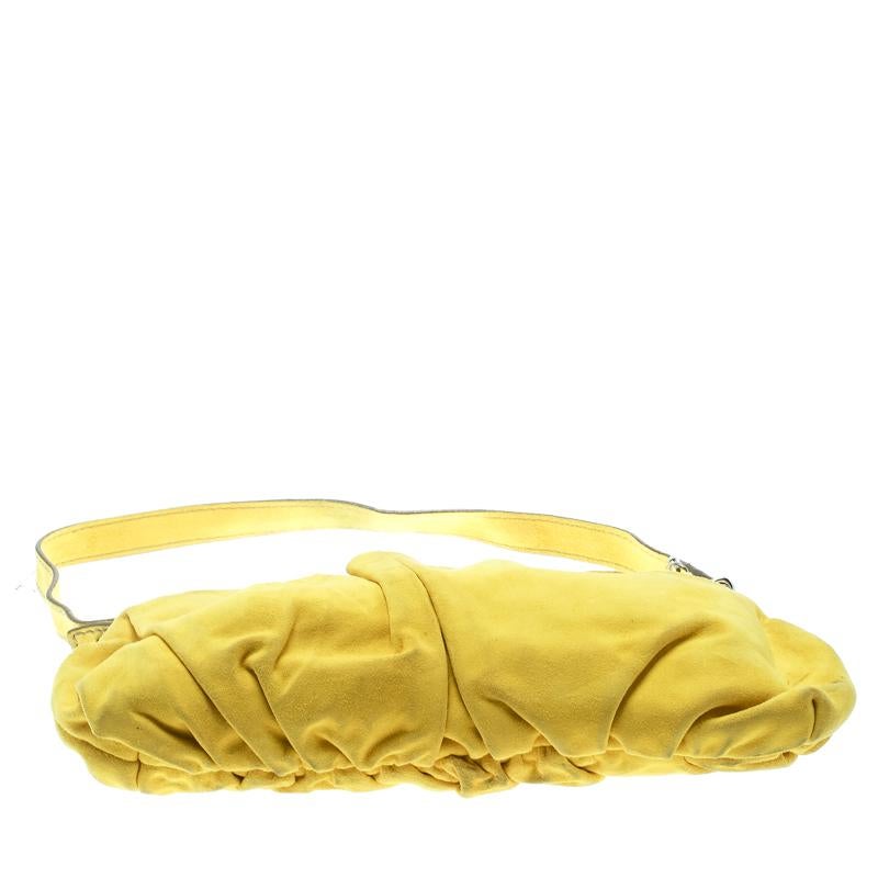 yellow suede purse
