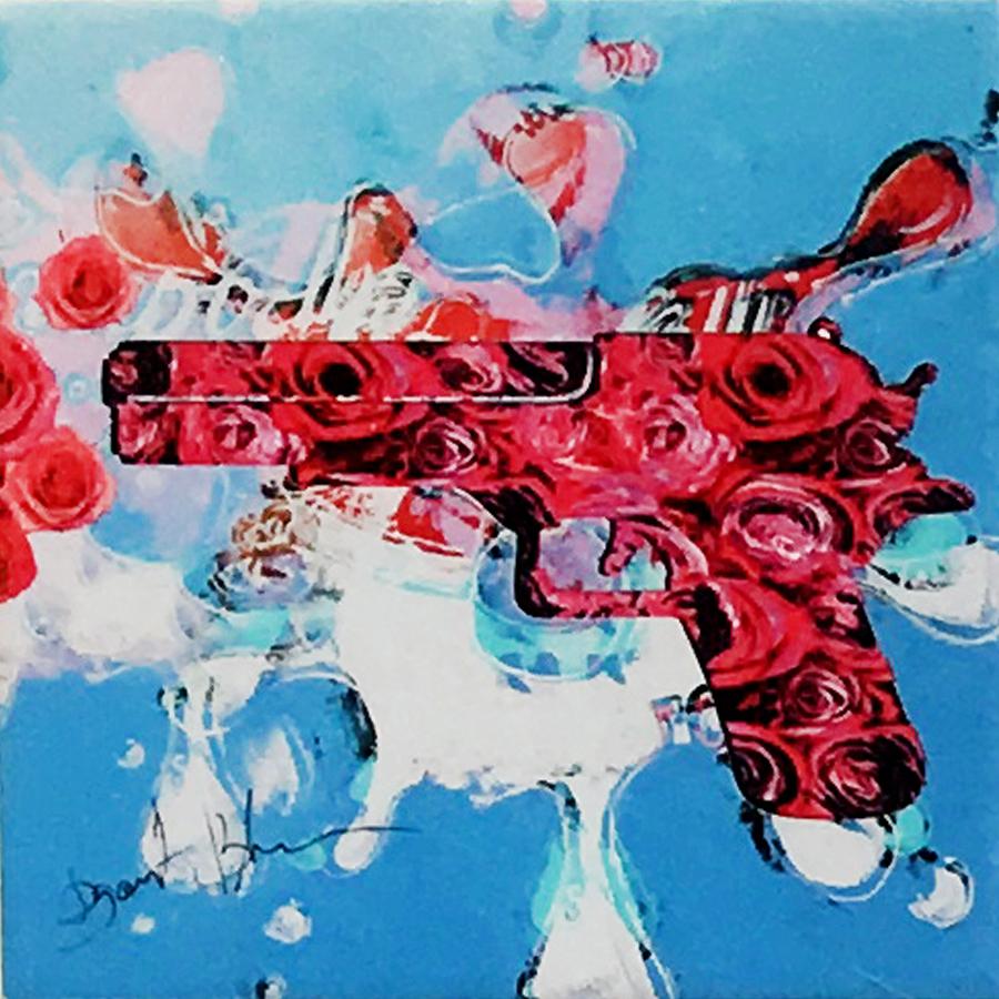 Waffen Guns & Roses, Mixed Media  – Mixed Media Art von Dganit Blechner