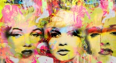 Tre Grazia - Marilyn, Madonna y Brigitte Bardot, Técnica mixta
