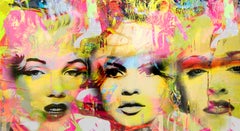 Tre Grazia - Marilyn, Madonna et Brigitte Bardot, techniques mixtes