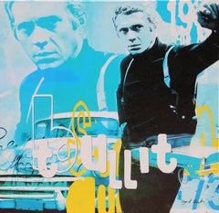""Steve McQueen - Bullit" Siebdruck auf Leinwand von Dganit Blechner