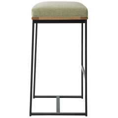 DGD Backless Bar Stool, Upholstery in Felt, Bouclé or COM, Made in USA