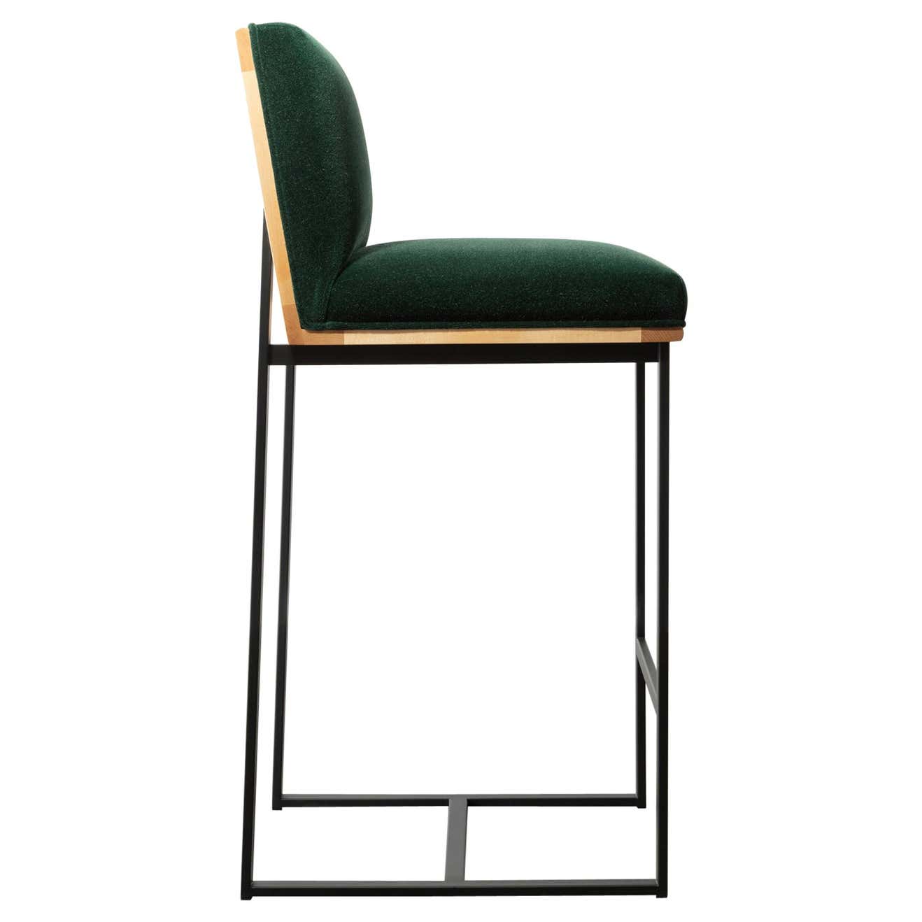 DGD Bar Stool, Maple with Mohair, Boucle, Leather, or COM COL, Made in ...