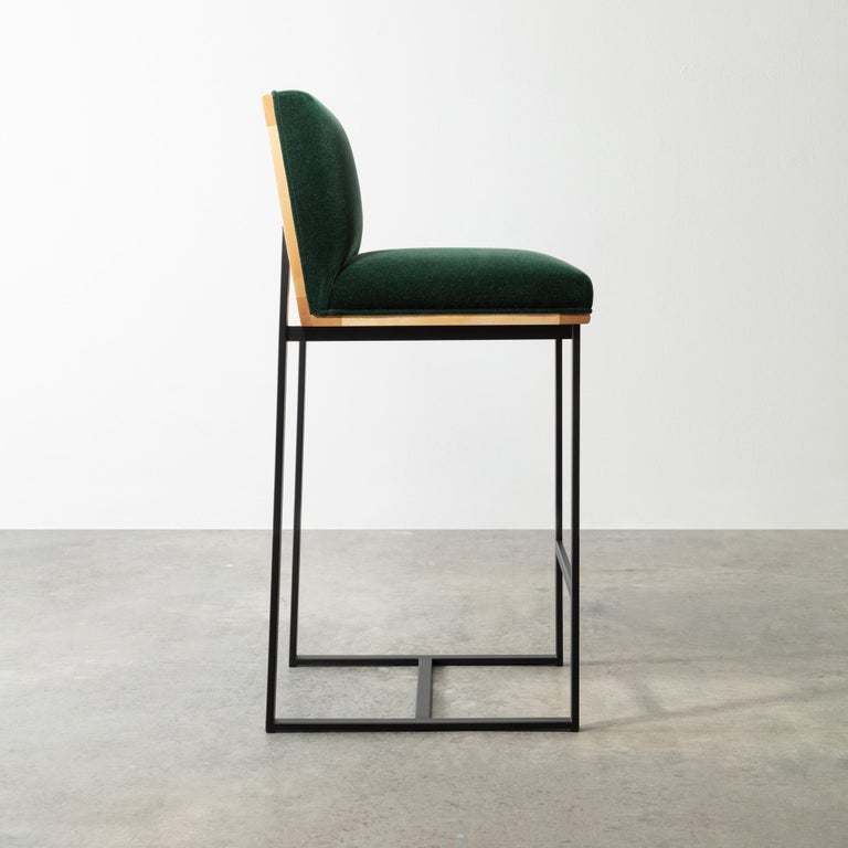 DGD Counter Stool, Walnut with Mohair, Boucle, Leather, or COM COL