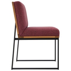 DGD Dining Chair, White Oak with upholstery in Felt, Bouclé or COM, Made in USA