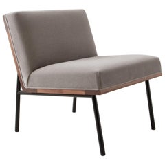 Fauteuil de salon DGD, Mohair Supreme ou COM COL, en noyer, fabriqué aux USA