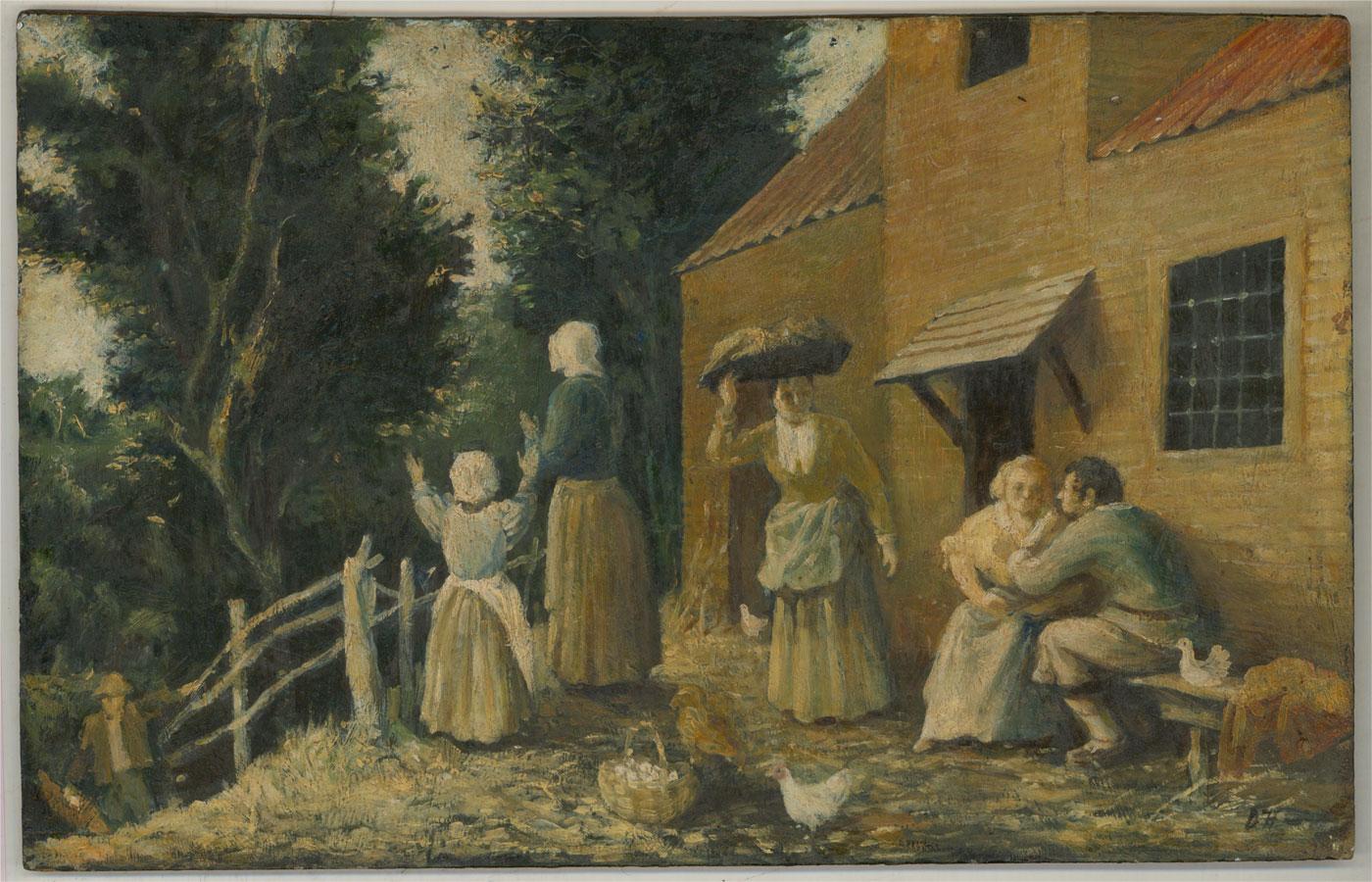 D. A. - Olio della fine del XIX secolo, scena pastorale - Painting di D.H.