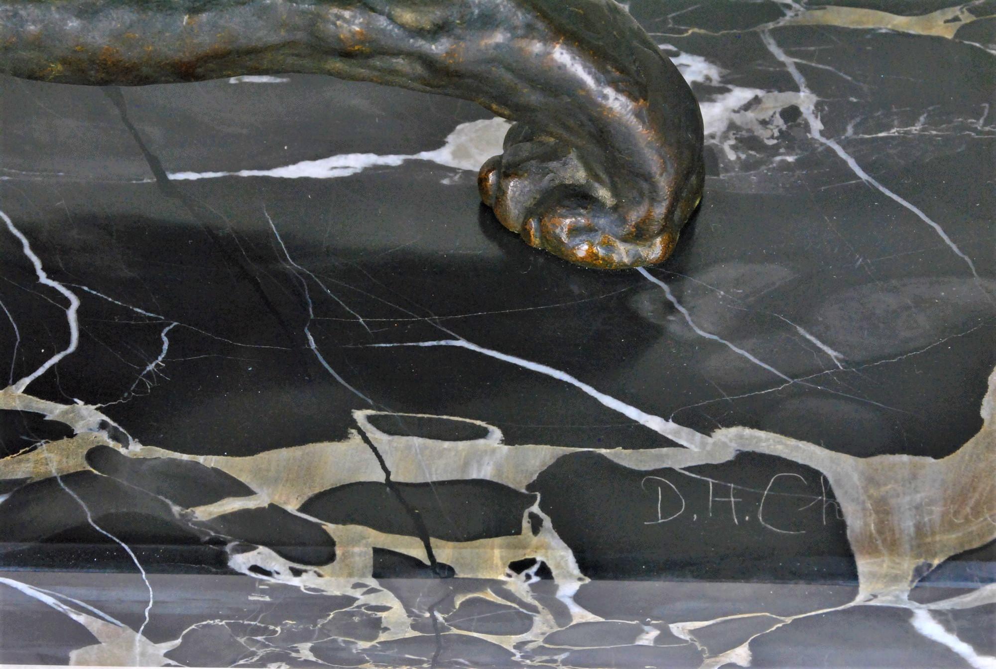 Dh Chiparus, Panthère en vue, modèle rare en bronze, signé, Art déco, 20e siècle en vente 9