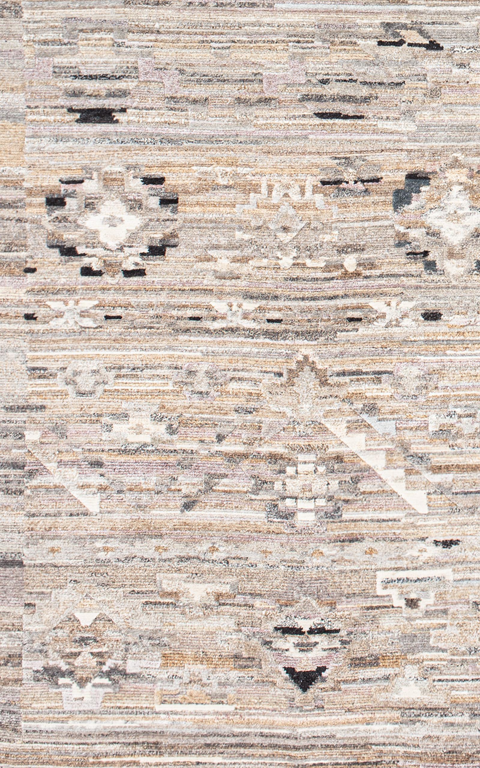 Kilim Dhaka Wool and Silk Pangdan Style Rug (one of a kind) For Sale