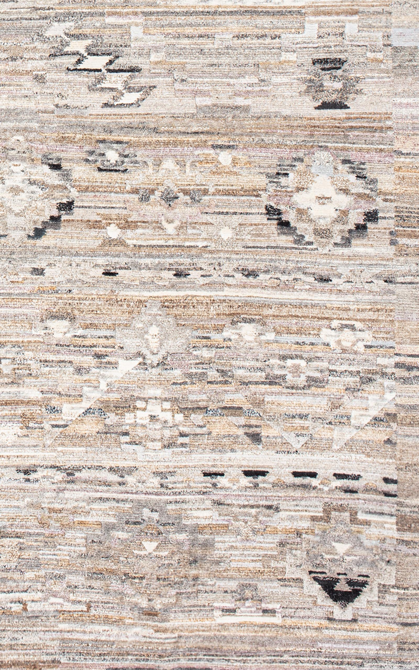 Nepalese Dhaka Wool and Silk Pangdan Style Rug (one of a kind) For Sale