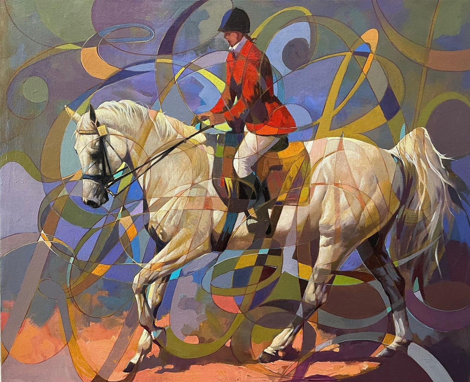 Dhamin Jassim Animal Painting – Das weiße Pferd