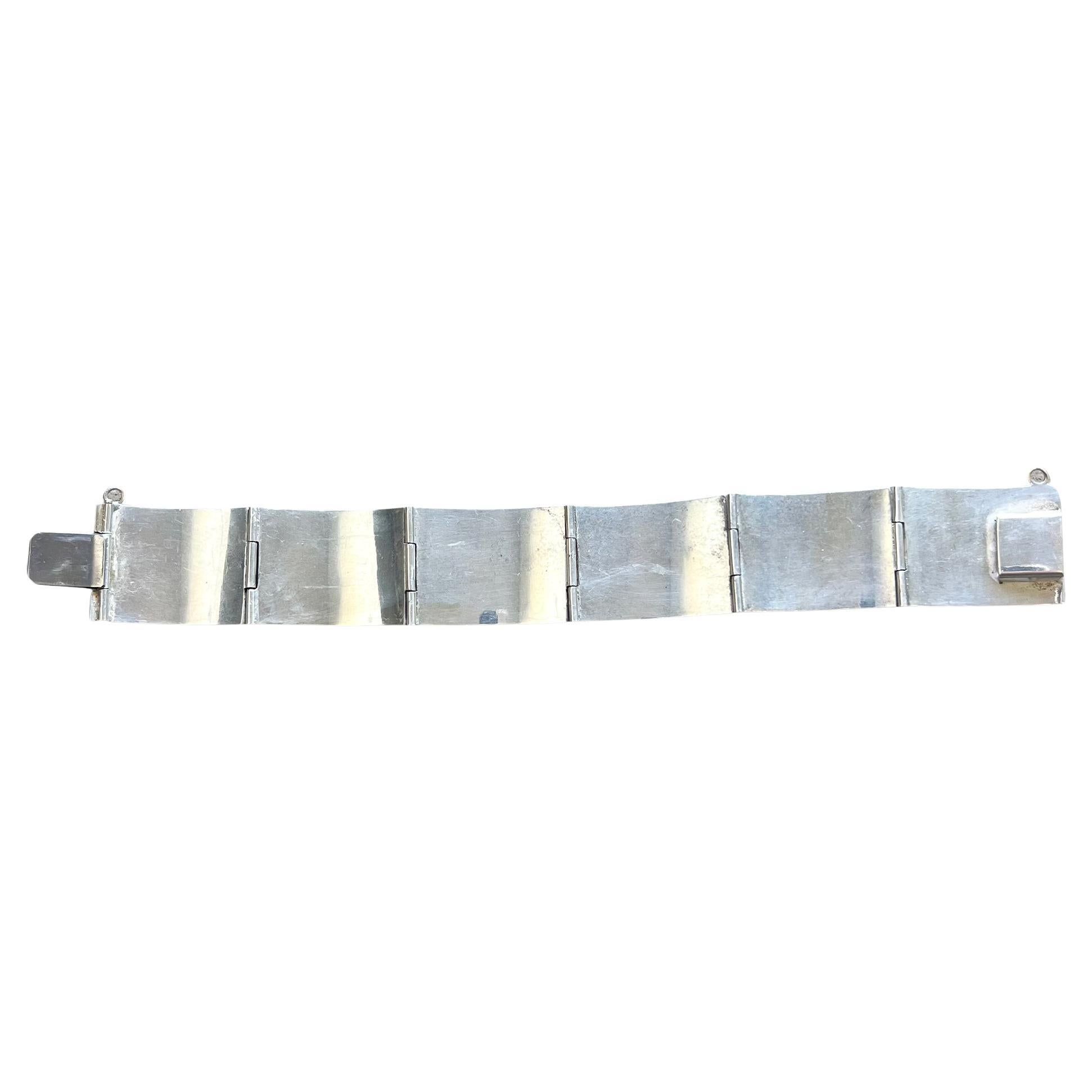 Dharam Damamas Sterling Silver Enamel Bracelet with Frank Lloyd Wright Design For Sale 2