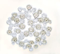 Cultiveren III - Abstract floral circle composition beige white nature inspired