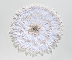 Cultiveren IV - Abstract floral circle composition beige white nature inspired