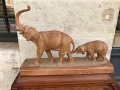 D.H.Chiparus Elephants Art Deco Terracotta Sculpture Editions Reveyrollis, Paris