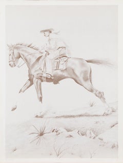 Dhimitri Zonia, 'Rider', c. 1970, Lithograph, 86 of 100, Signed, Framed