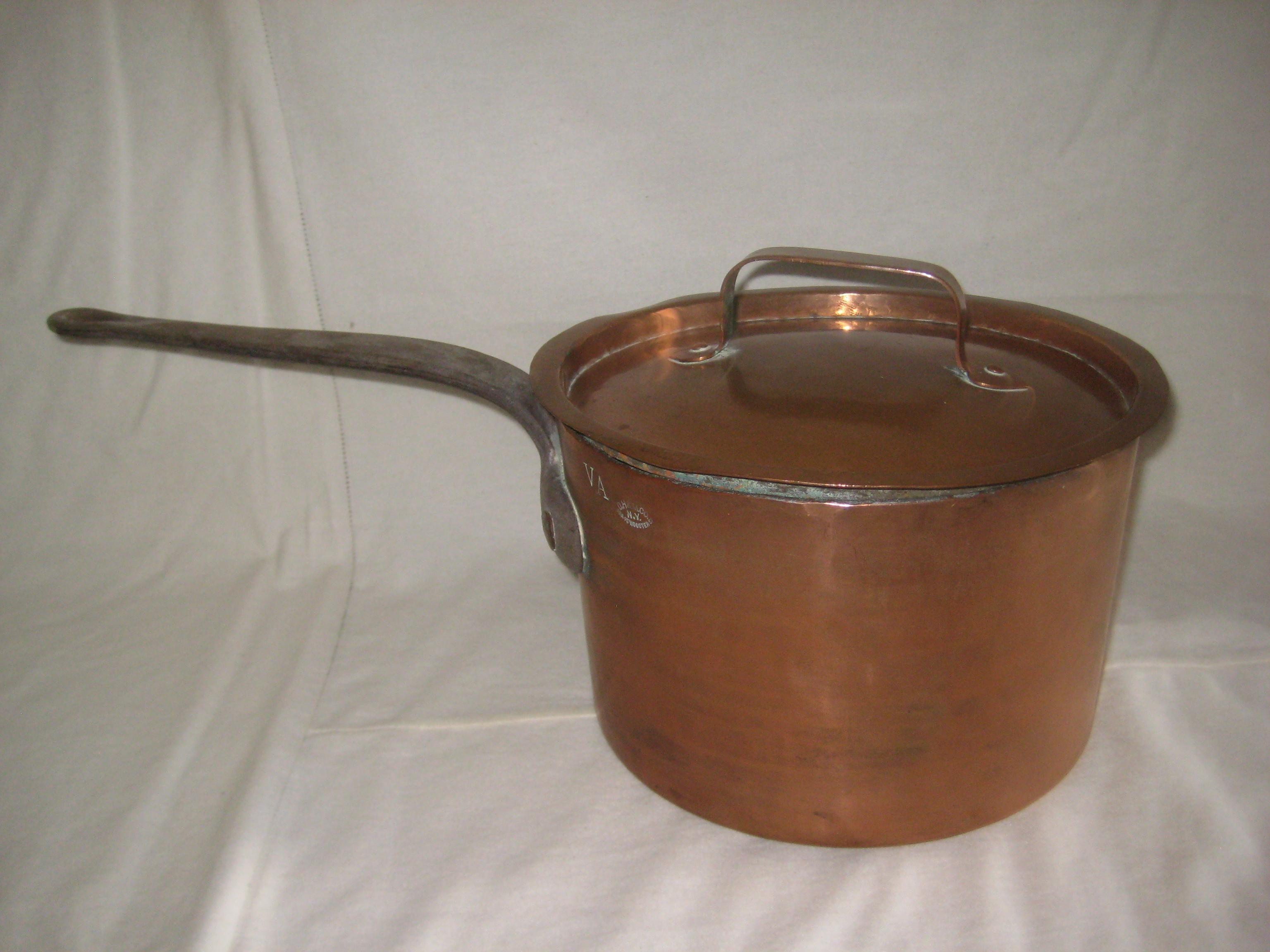 Lovely 9 inch Copper Saucepan and accompanying lid, made by DH&M, Duparquet, New York N.Y., 43-45 Wooster Street, 

According to vintagefrenchcopper's website:
