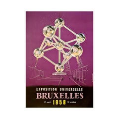 Affiche originale de 1958 par D'Hooghe - Exposition Universelle Bruxelles