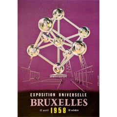 Affiche originale de 1958 par D'Hooghe - Exposition Universelle Bruxelles