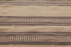 Dhurrie Contemporary Vertical Stripes Flatweave Carpet In Beige "Doric"