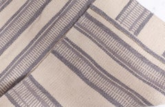 Dhurrie Modern Striped Beige With Blue Flatweave Runner "Colonna"