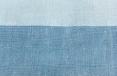 Dhurrie Vintage Abstract Blue With Blue Flatweave Cotton Carpet