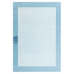 Dhurrie Vintage Abstract Blue With Blue Flatweave Cotton Carpet